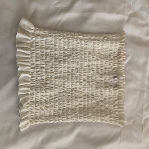 White Ruffled Tube Top